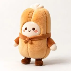 PLUSHIP Pastry Doll Plush Toy – Brown Bow - product view 01