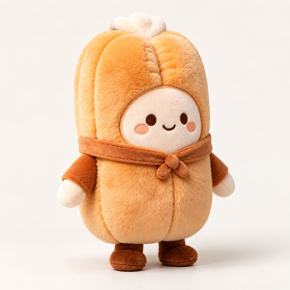 PLUSHIP Pastry Doll Plush Toy – Brown Bow - product view 02