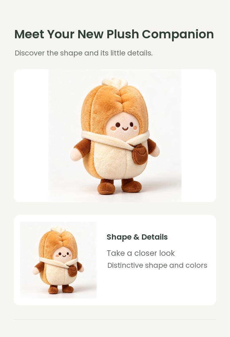 PLUSHIP Pastry Doll Plush Toy – Cream Scarf - detail 02
