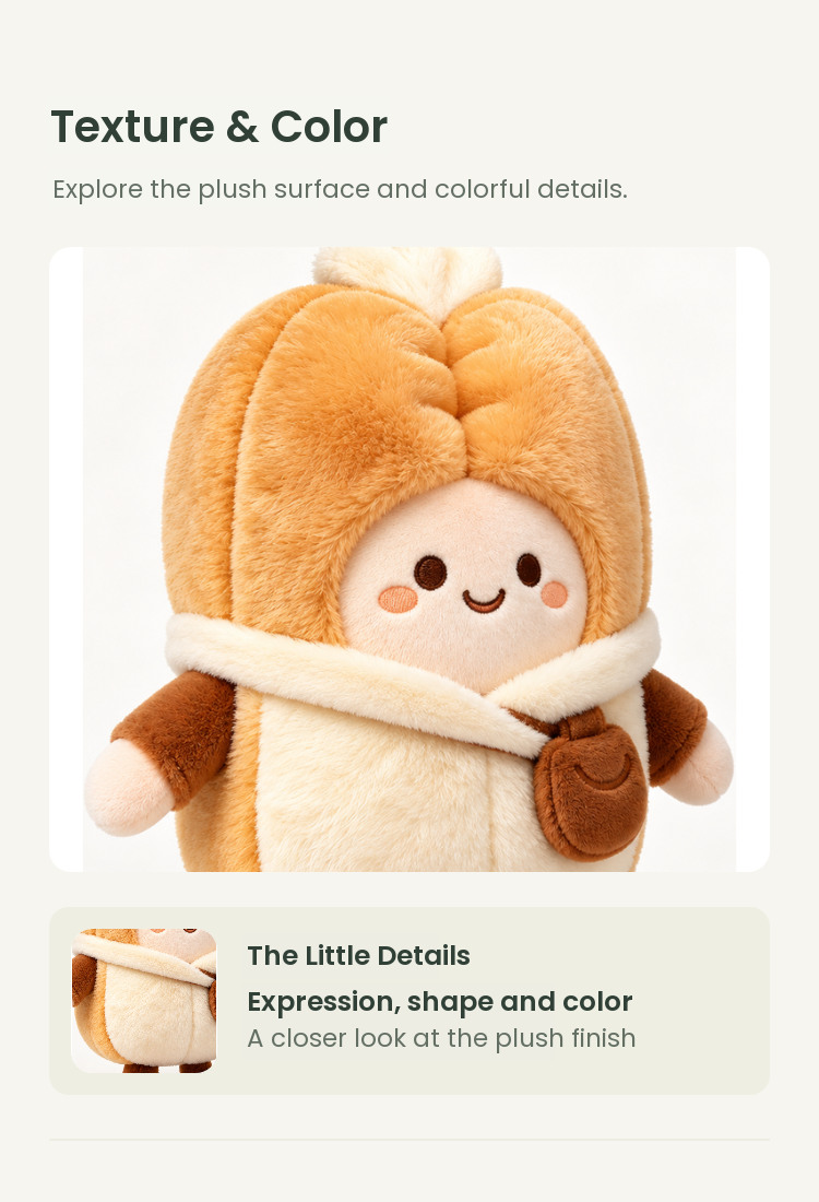 PLUSHIP Pastry Doll Plush Toy – Cream Scarf - detail 03