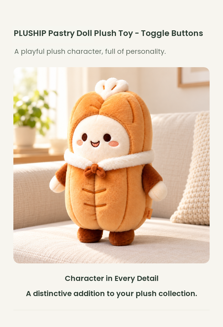 PLUSHIP Pastry Doll Plush Toy – Toggle Buttons - detail 01