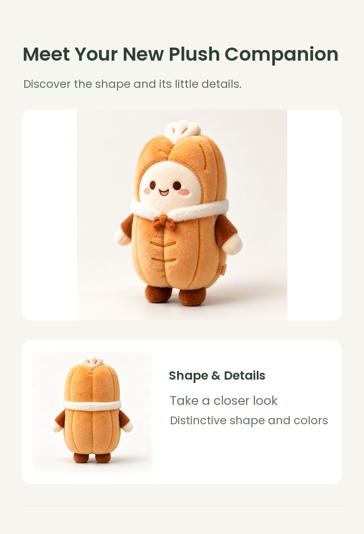 PLUSHIP Pastry Doll Plush Toy – Toggle Buttons - detail 02