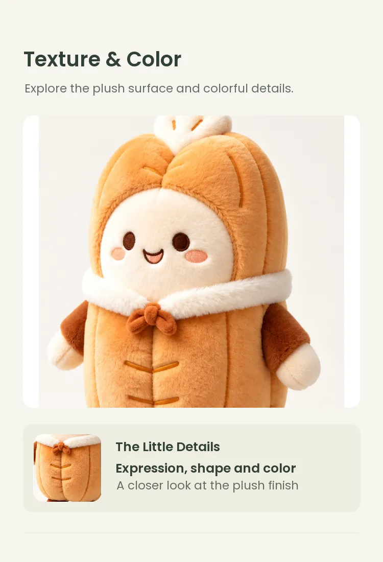 PLUSHIP Pastry Doll Plush Toy – Toggle Buttons - detail 3