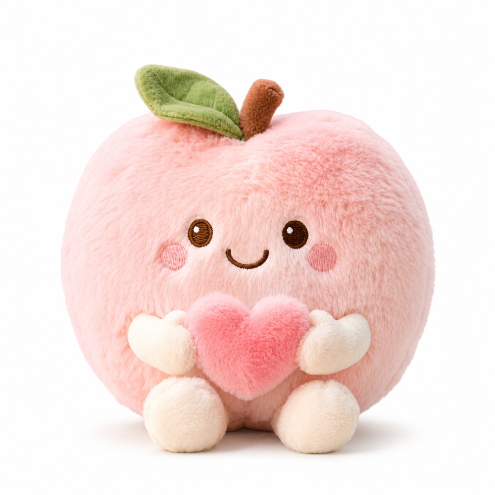 PLUSHIP Peach Plush Toy with a Heart - product view 01