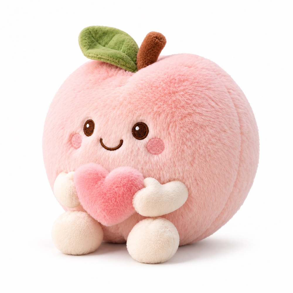 PLUSHIP Peach Plush Toy with a Heart - product view 03