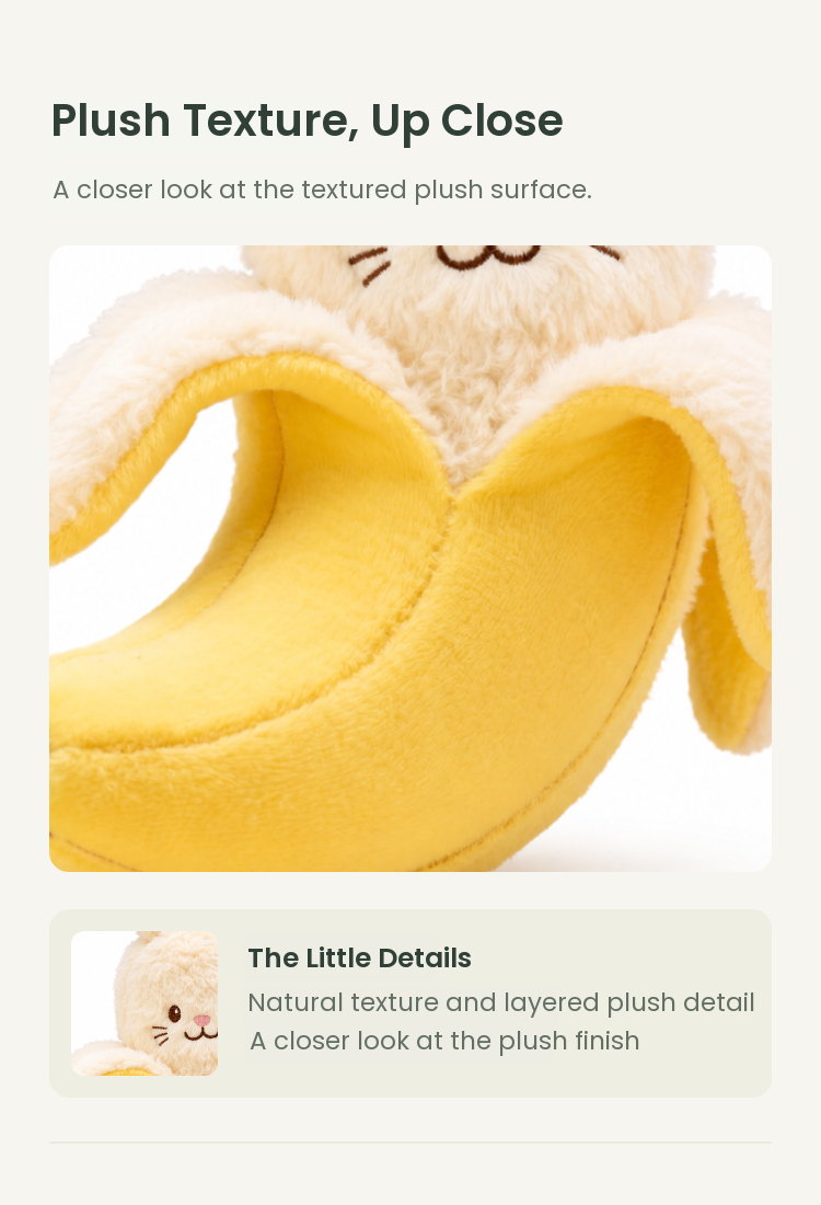 PLUSHIP Peeled Banana Plush Toy - detail 02