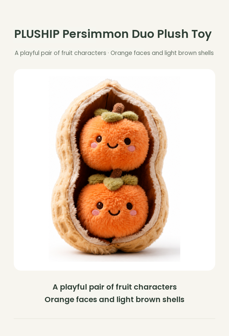 PLUSHIP Persimmon Duo Plush Toy - detail 01
