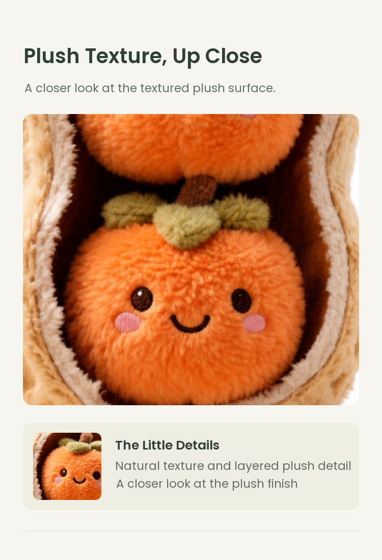 PLUSHIP Persimmon Duo Plush Toy - detail 02