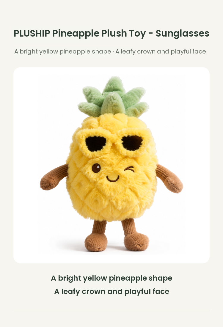 PLUSHIP Pineapple Plush Toy – Sunglasses - detail 01