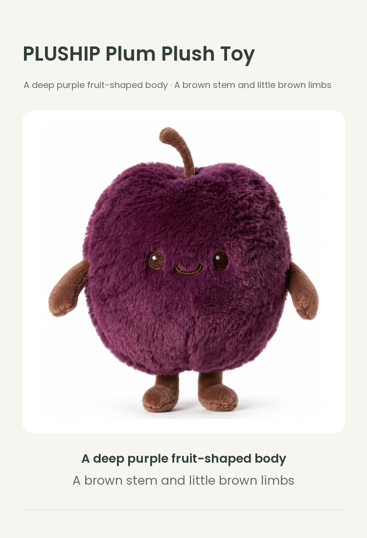 PLUSHIP Plum Plush Toy - detail 01