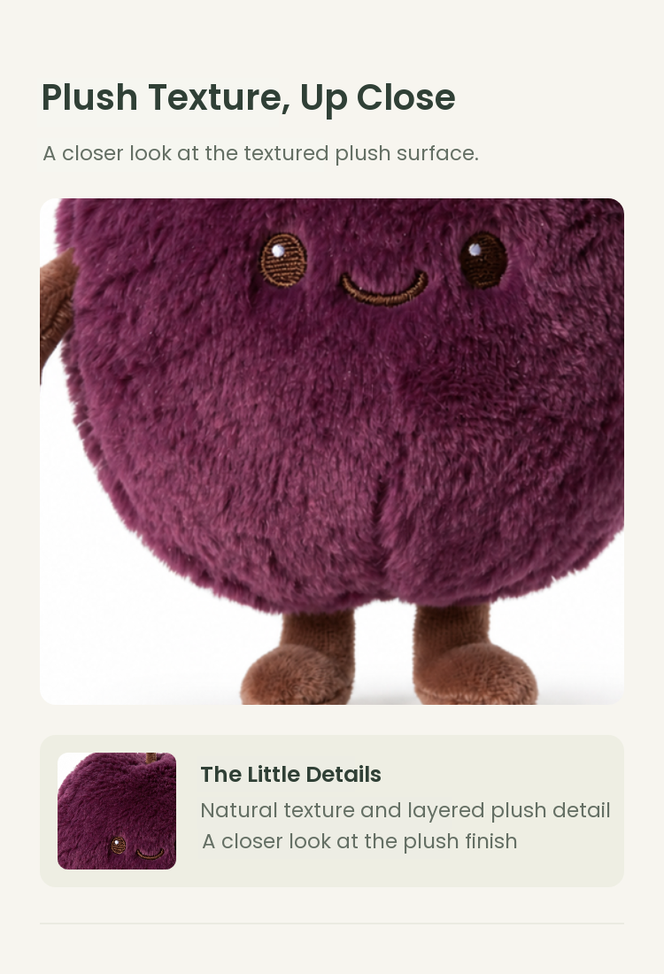 PLUSHIP Plum Plush Toy - detail 02