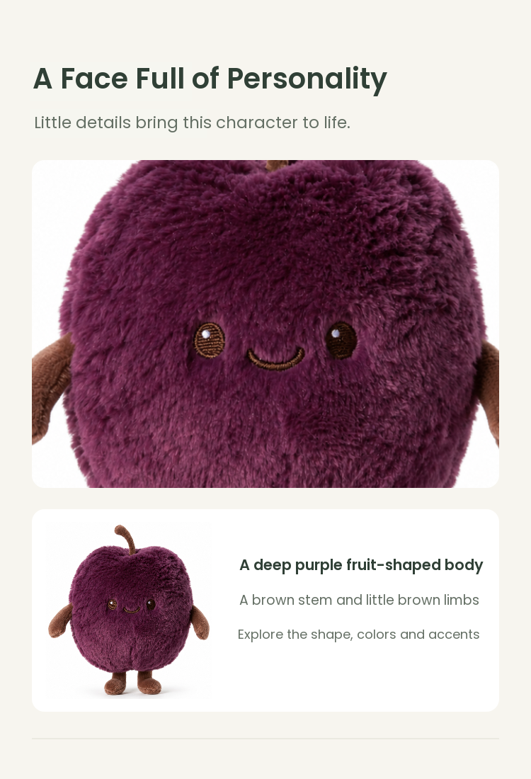 PLUSHIP Plum Plush Toy - detail 03