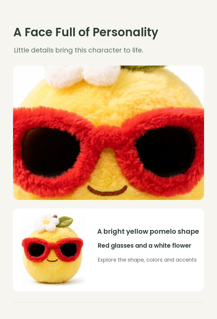 PLUSHIP Pomelo Plush Toy – Sunglasses - detail 03