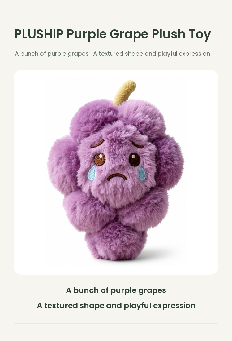 PLUSHIP Purple Grape Plush Toy - detail 01
