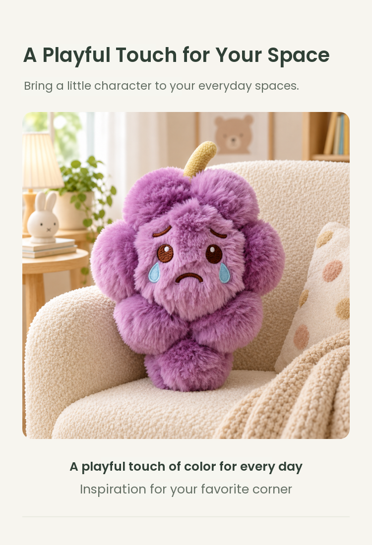 PLUSHIP Purple Grape Plush Toy - detail 05