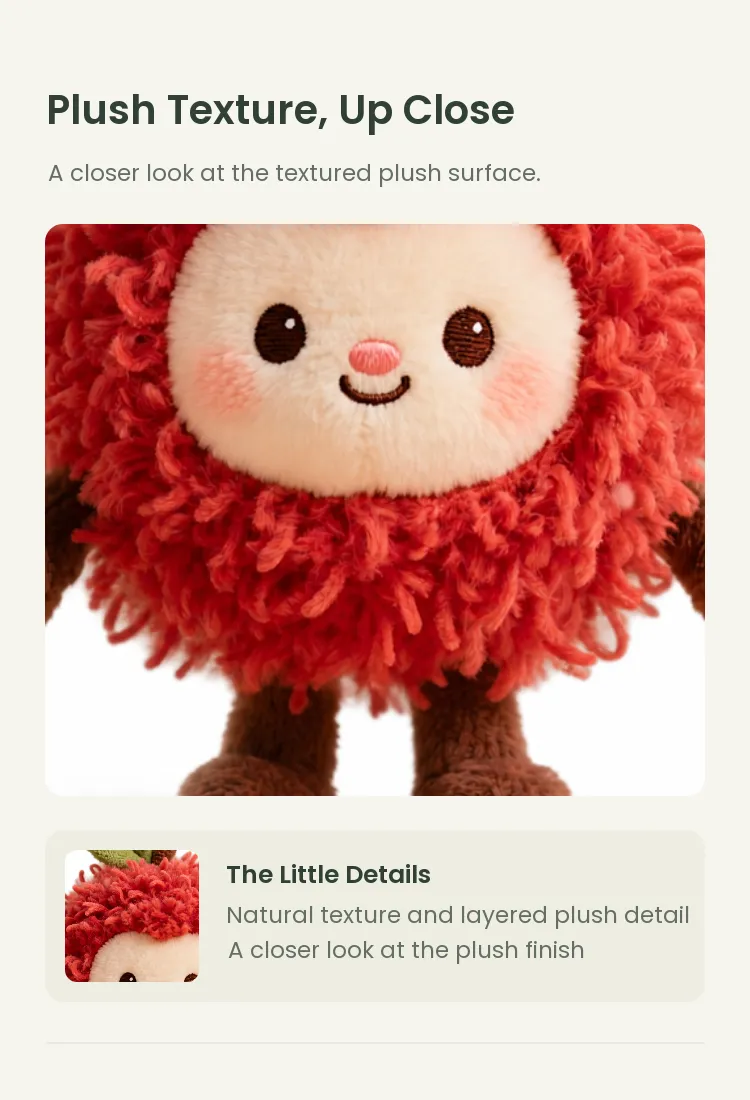 PLUSHIP Rambutan Plush Toy - detail 2