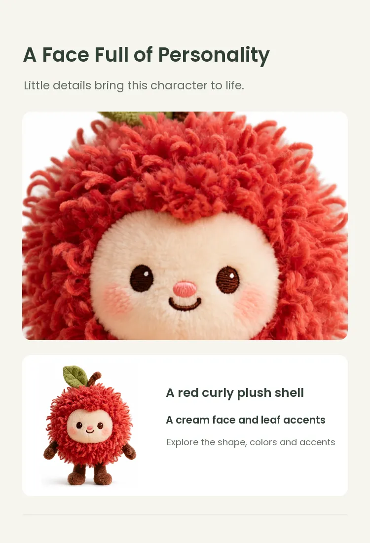 PLUSHIP Rambutan Plush Toy - detail 3