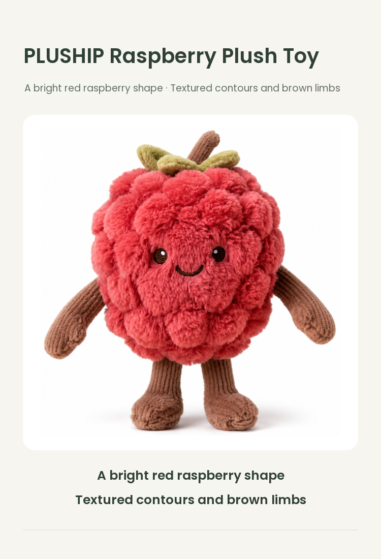 PLUSHIP Raspberry Plush Toy - detail 01