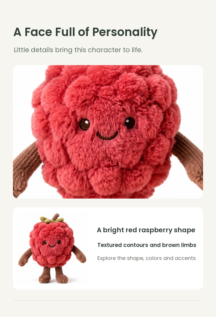 PLUSHIP Raspberry Plush Toy - detail 03