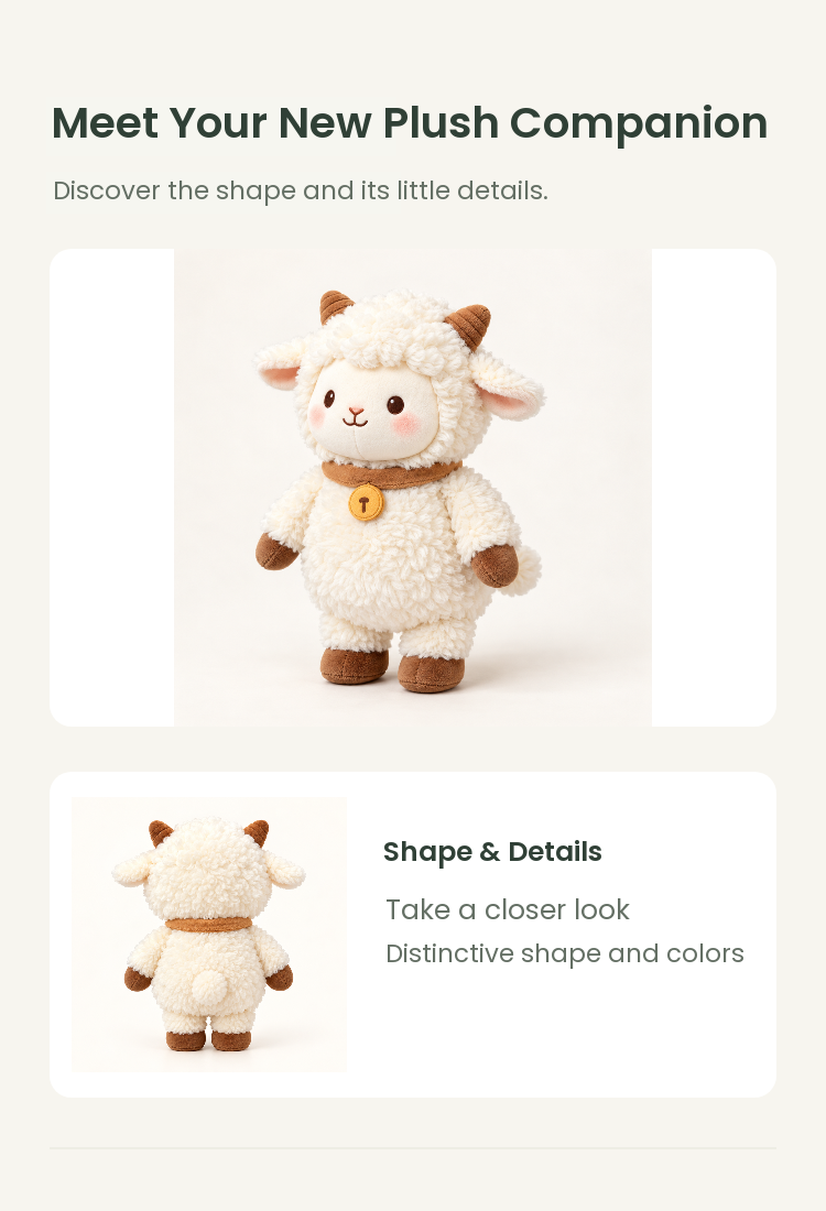 PLUSHIP Sheep Plush Toy – Bell Collar - detail 02