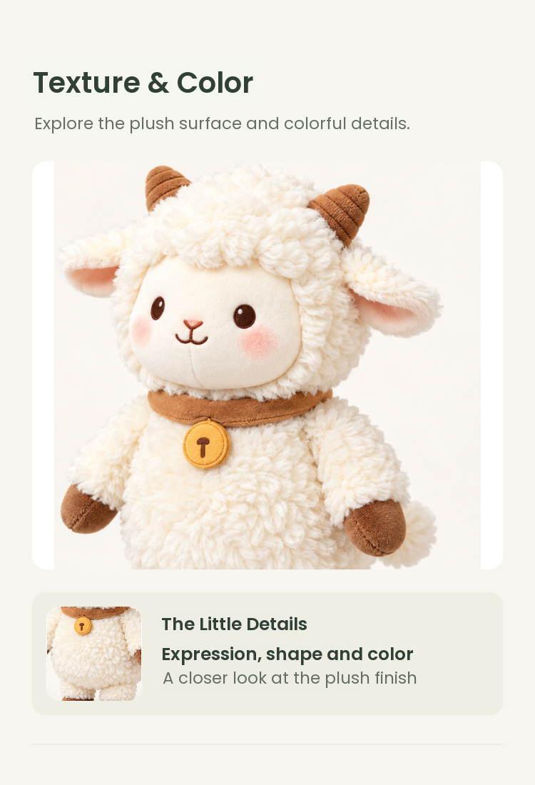 PLUSHIP Sheep Plush Toy – Bell Collar - detail 03