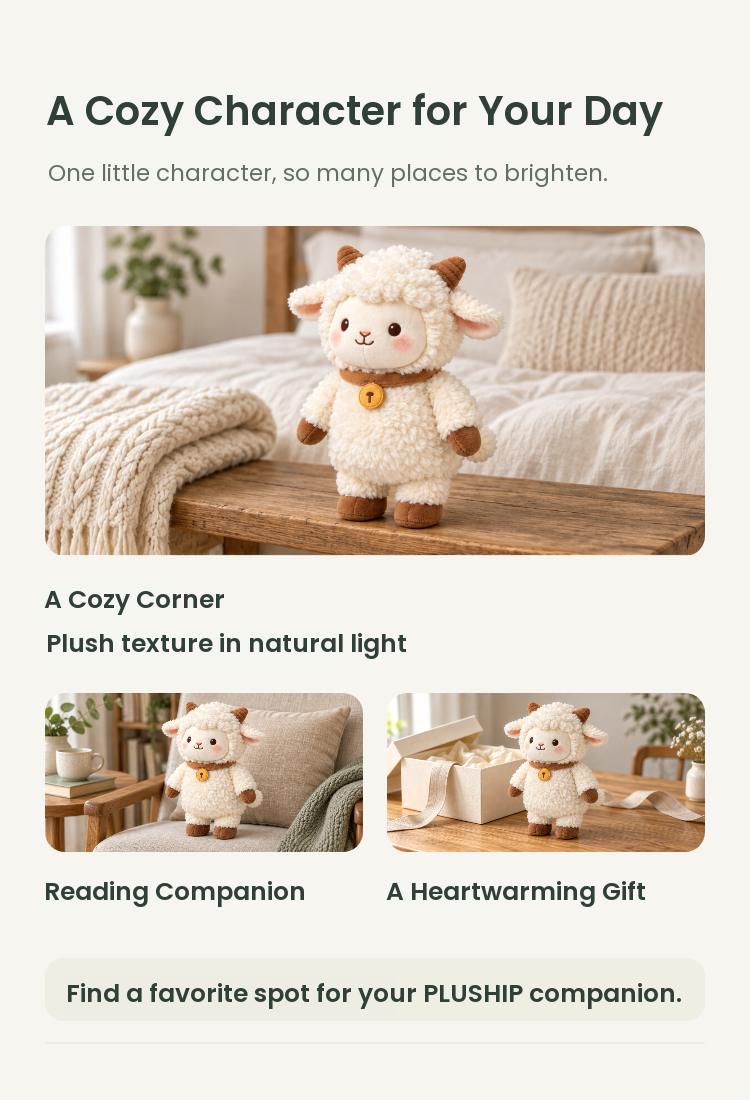 PLUSHIP Sheep Plush Toy – Bell Collar - detail 05
