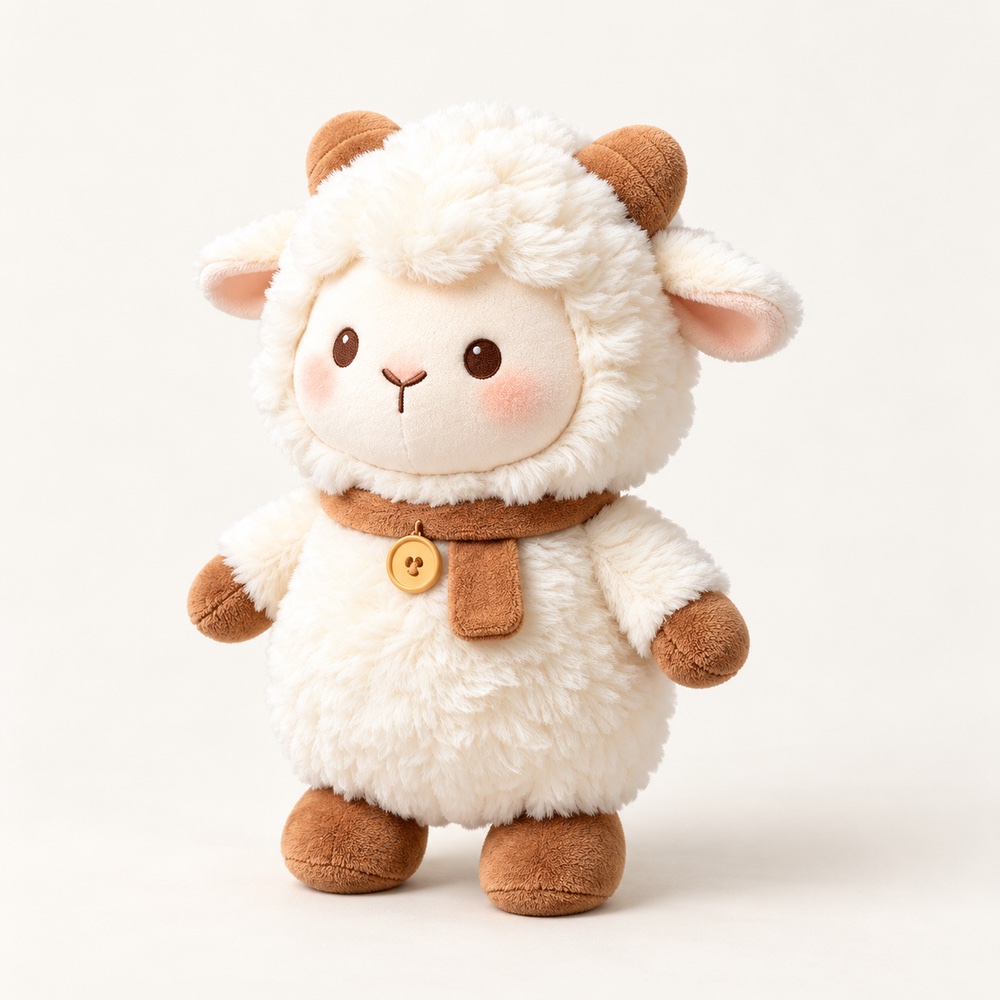 PLUSHIP Sheep Plush Toy – Brown Scarf - product view 01