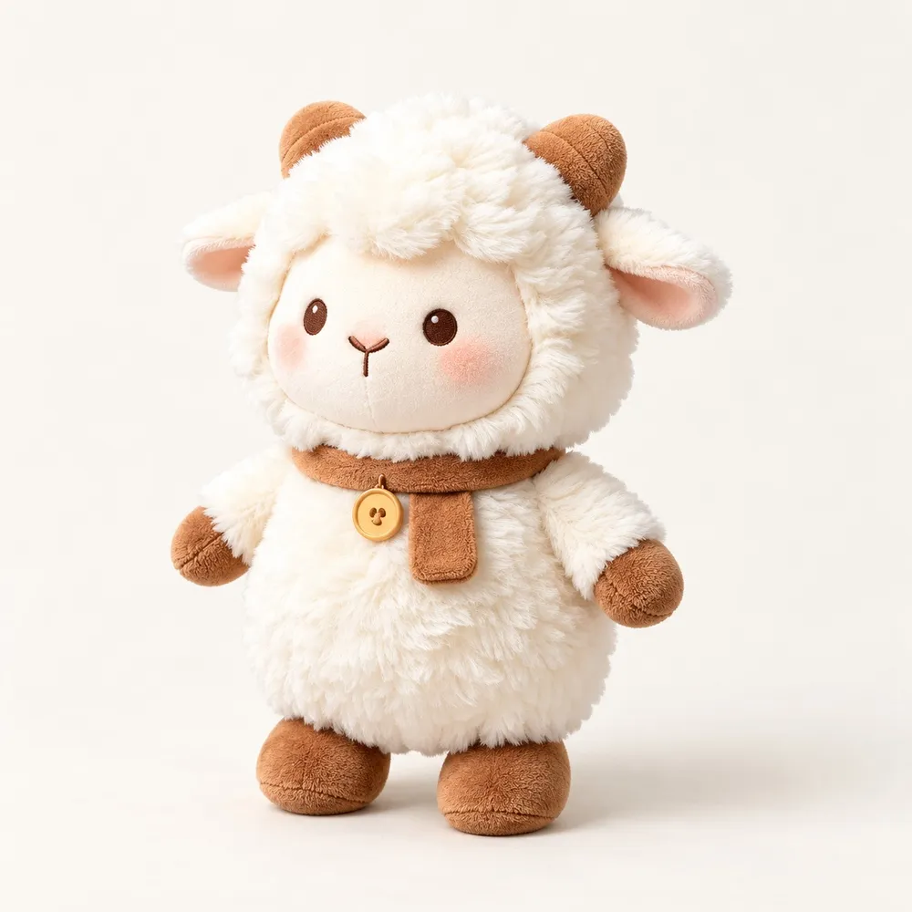 PLUSHIP Sheep Plush Toy – Brown Scarf — catalogue view