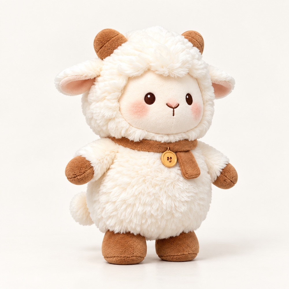 PLUSHIP Sheep Plush Toy – Brown Scarf - product view 02