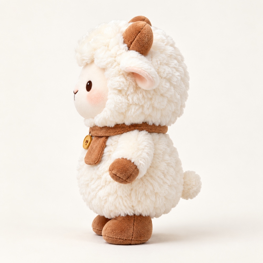 PLUSHIP Sheep Plush Toy – Brown Scarf - product view 03