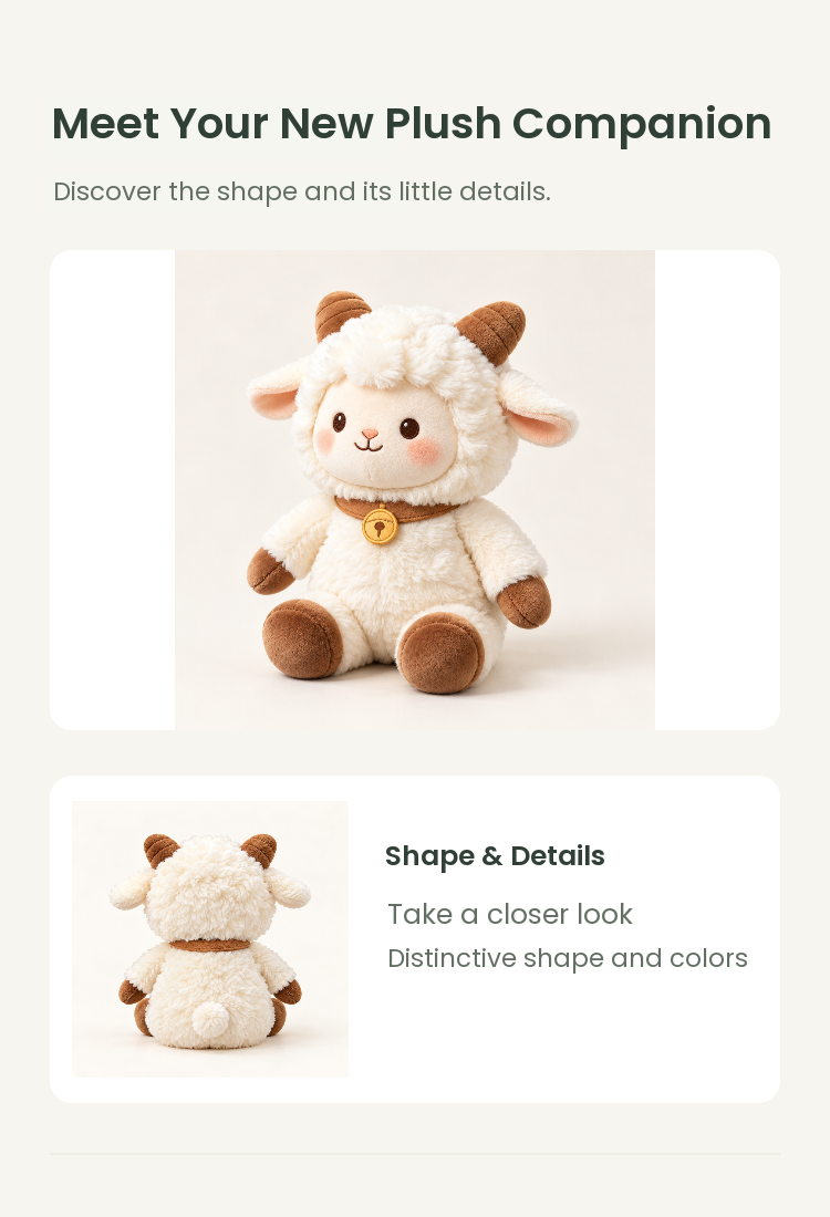 PLUSHIP Sheep Plush Toy – Seated - detail 02