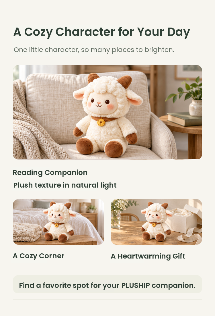 PLUSHIP Sheep Plush Toy – Seated - detail 05