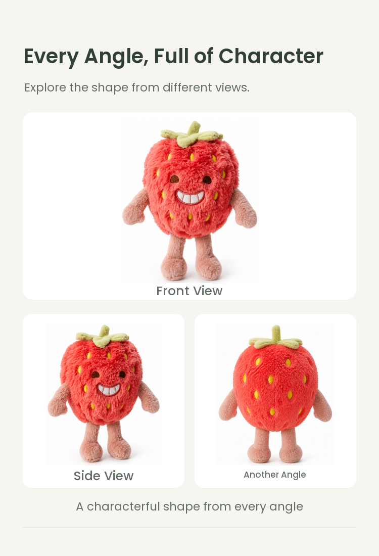 PLUSHIP Smiling Strawberry Plush Toy - detail 04