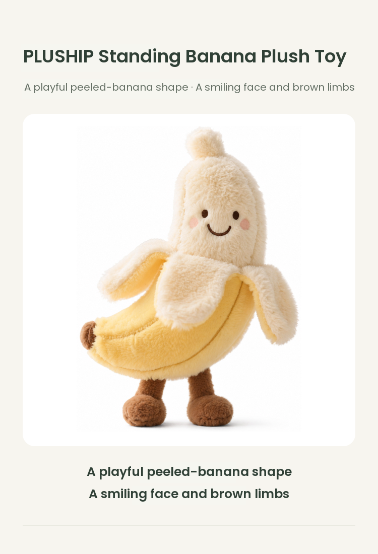 PLUSHIP Standing Banana Plush Toy - detail 01