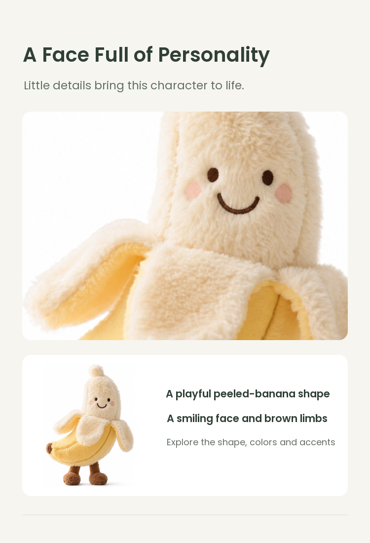 PLUSHIP Standing Banana Plush Toy - detail 03
