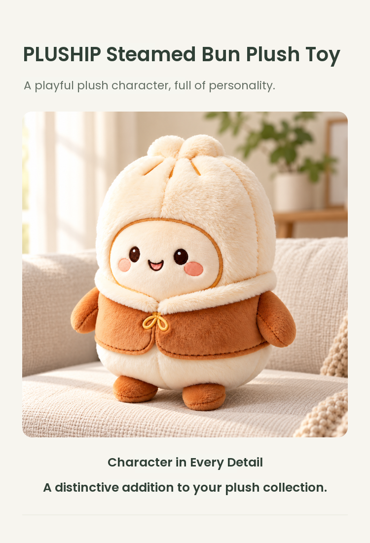 PLUSHIP Steamed Bun Plush Toy - detail 01