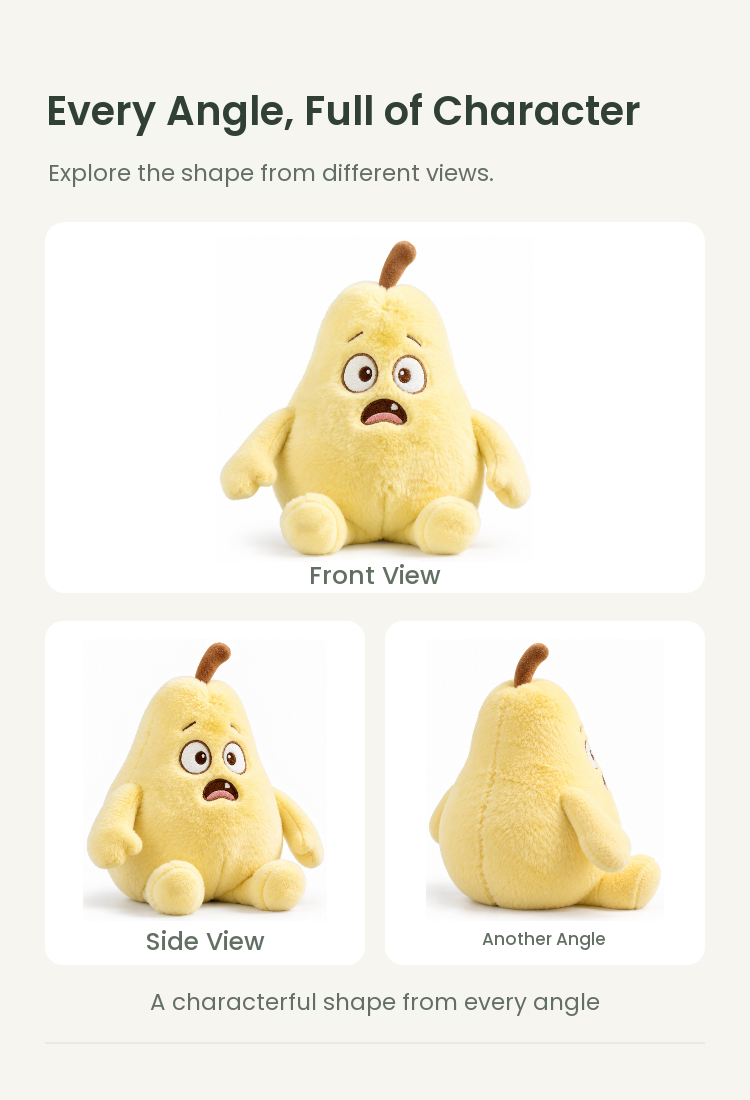 PLUSHIP Surprised Pear Plush Toy - detail 04