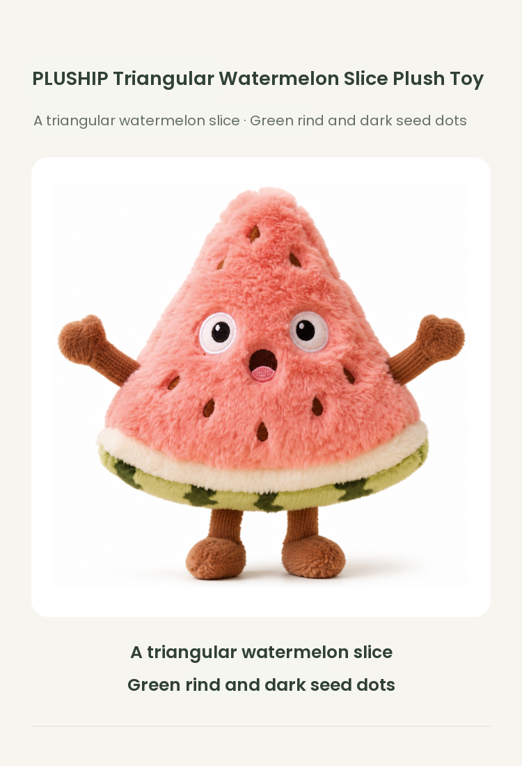 PLUSHIP Triangular Watermelon Slice Plush Toy - detail 01
