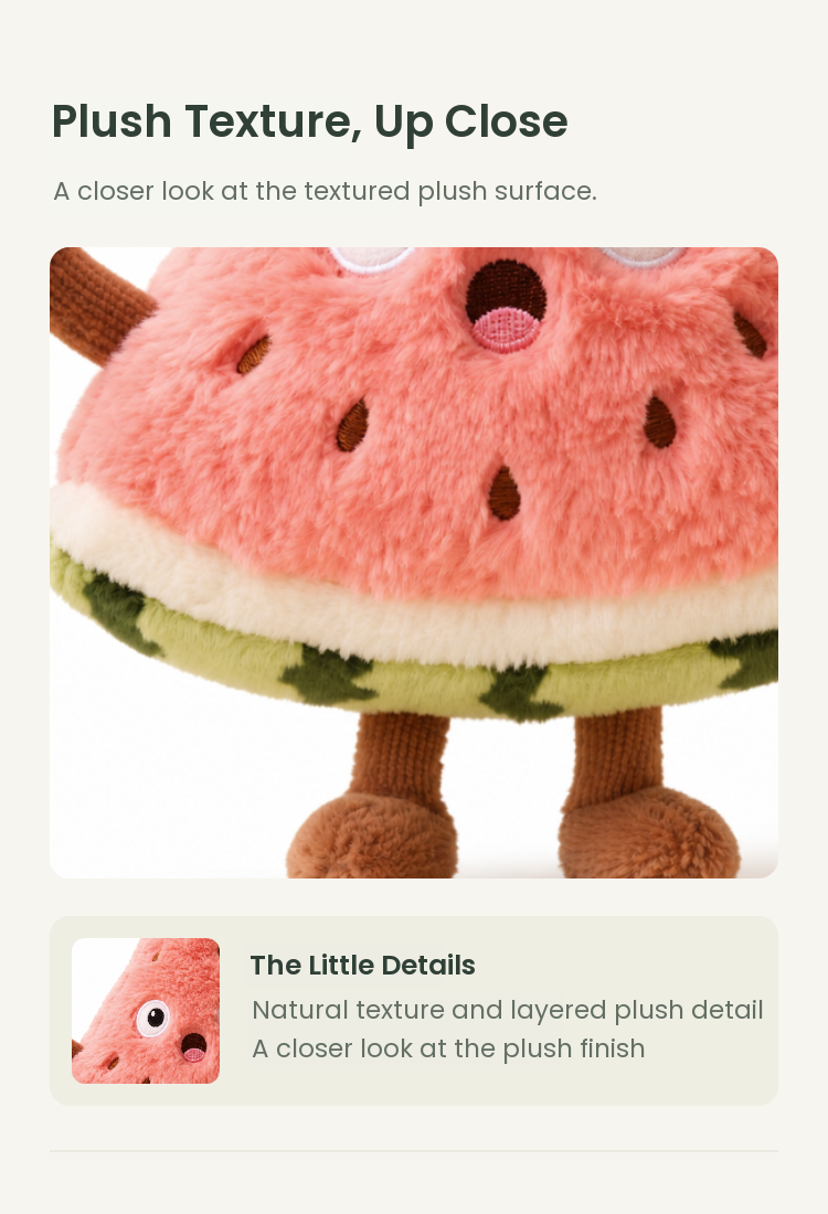 PLUSHIP Triangular Watermelon Slice Plush Toy - detail 02