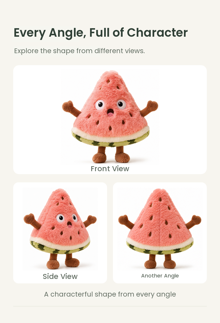 PLUSHIP Triangular Watermelon Slice Plush Toy - detail 04
