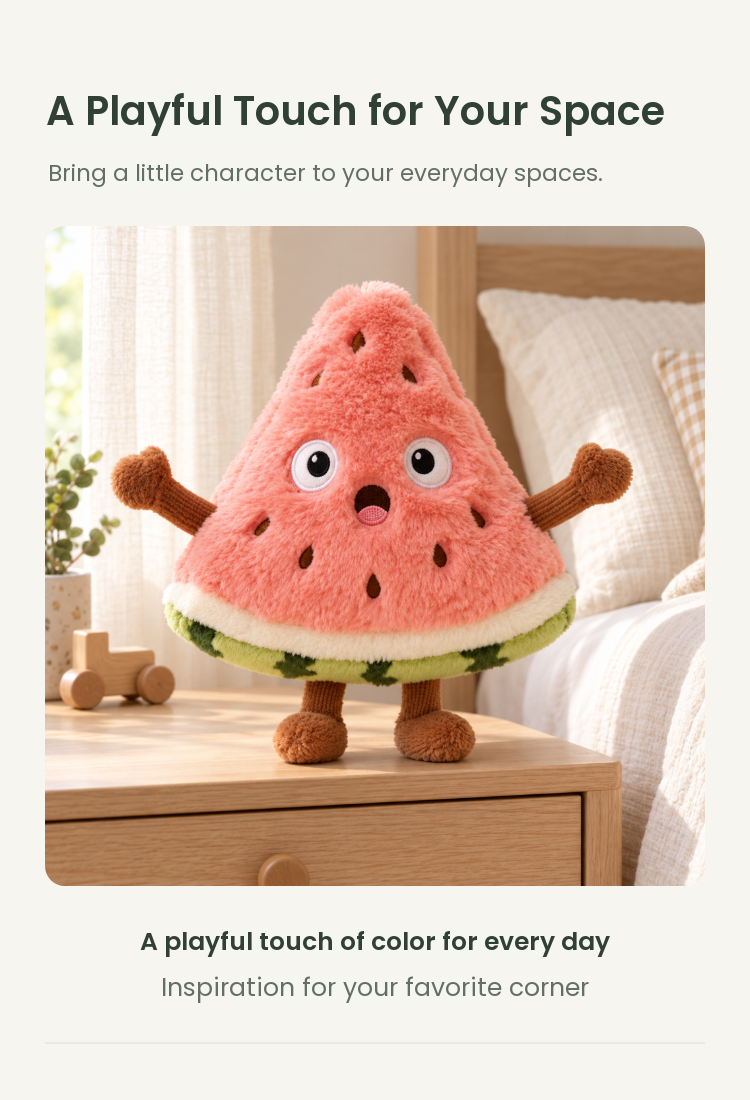 PLUSHIP Triangular Watermelon Slice Plush Toy - detail 05