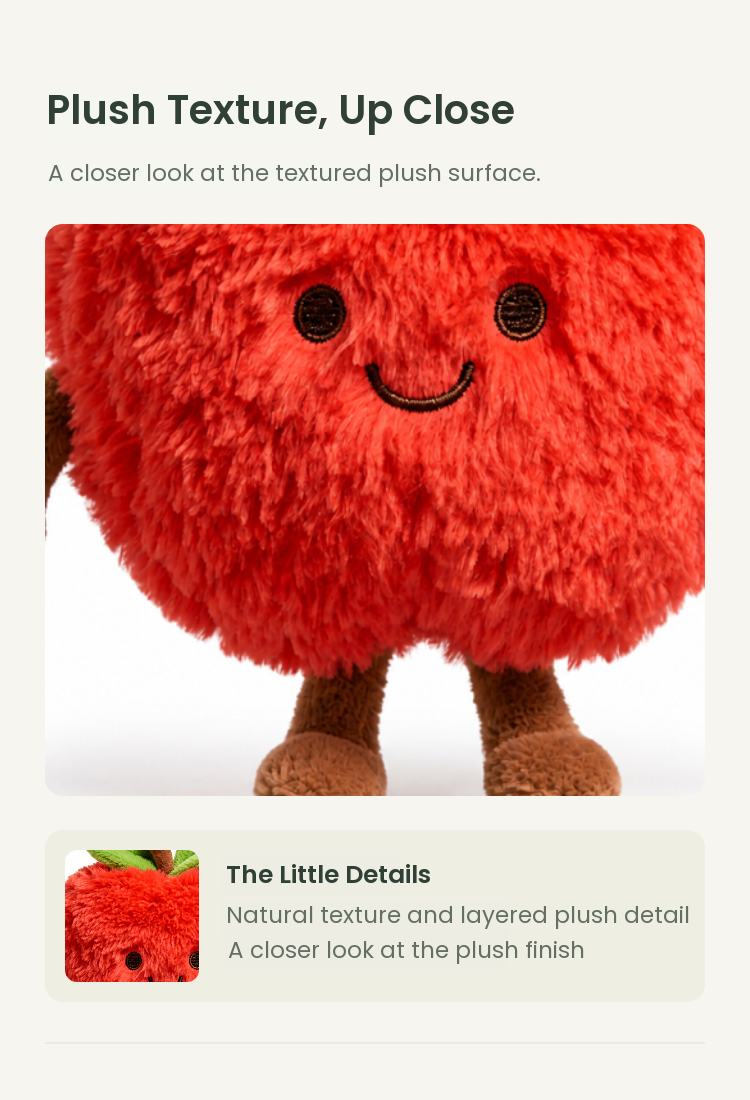 PLUSHIP Whole Apple Plush Toy - detail 02