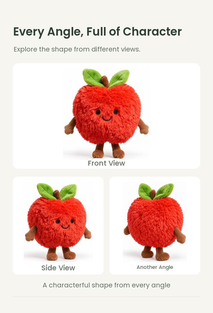 PLUSHIP Whole Apple Plush Toy - detail 04